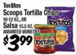 Western Beef Tostitos Scoops Tortilla Chips 10-12 OZ., OR Salsa 15.5 OZ offer