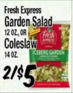 Western Beef Fresh Express Garden Salad 12 OZ, OR Coleslaw 14 OZ offer