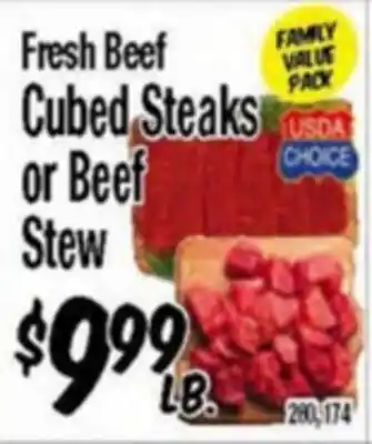 Western Beef Fresh Beef Cubed Steaks or Beef Stew offer