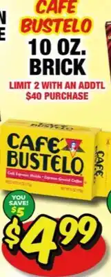 Western Beef CAFE BUSTELO 10 OZ. BRICK offer