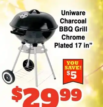 Western Beef Uniware Charcoal BBQ Grill Chrome offer