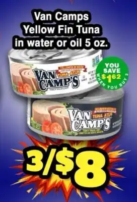 Western Beef Van Camps Yellow Fin Tuna in water or oil offer