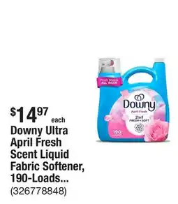 The Home Depot Downy Ultra April Fresh Scent Liquid Fabric Softener, 190-Loads, 140 fl. oz offer