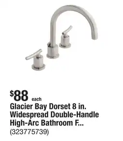 The Home Depot Glacier Bay Dorset 8 in. Widespread Double-Handle High-Arc Bathroom Faucet in Brushed Nickel offer