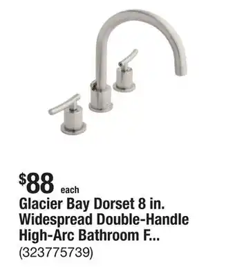The Home Depot Glacier Bay Dorset 8 in. Widespread Double-Handle High-Arc Bathroom Faucet in Brushed Nickel offer