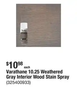 The Home Depot Varathane 10.25 Weathered Gray Interior Wood Stain Spray offer