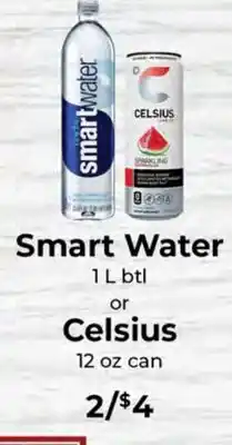Sunset Foods Smart Water 1 L btl or Celsius 12 oz can offer