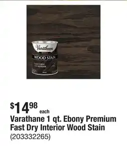 The Home Depot Varathane 1 qt. Ebony Premium Fast Dry Interior Wood Stain offer
