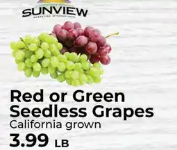 Sunset Foods Red or Green Seedless Grapes offer