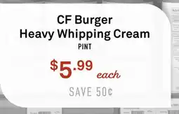 Standard Market CF Burger Heavy Whipping Cream offer