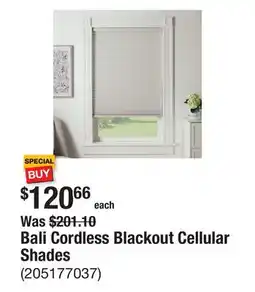 The Home Depot Bali Cordless Blackout Cellular Shades offer