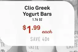 Standard Market Clio Greek Yogurt Bars offer