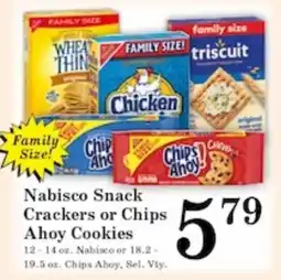 Harvest Foods Nabisco Snack Crackers or Chips Ahoy Cookies offer