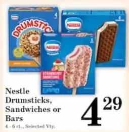 Harvest Foods Nestle Drumsticks, Sandwiches or Bars offer