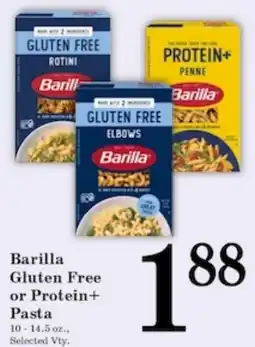 Harvest Foods Barilla Gluten Free or Protein+ Pasta offer