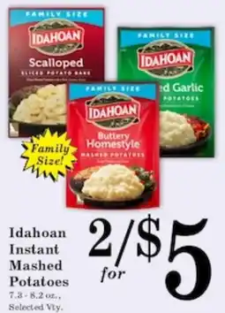 Harvest Foods Idaohan instant mashed potatoes offer