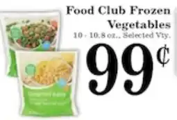 Harvest Foods Food Club Frozen Vegetables offer