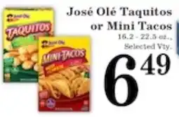 Harvest Foods Jose Ole Taquitos or Mini Tacos offer