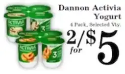 Harvest Foods Dannon Activia Yogurt offer