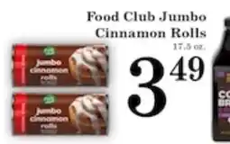 Harvest Foods Food Club Jumbo Cinnamon Rolls offer