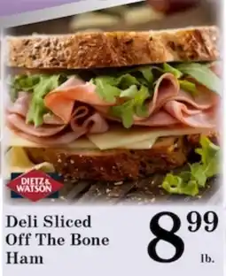Harvest Foods Dietz & Watson Deli Sliced Off The Bone Ham offer