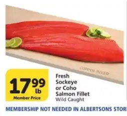 Albertsons Fresh Sockeye or Coho Salmon Fillet offer