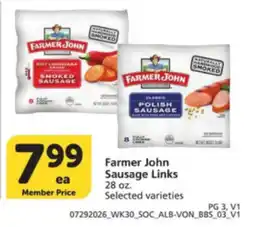 Albertsons Farmer John Sausage Links offer