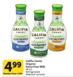 Albertsons Califia Farms Organic Dairy-Free Milk offer