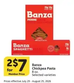 Albertsons Banza Chickpea Pasta offer