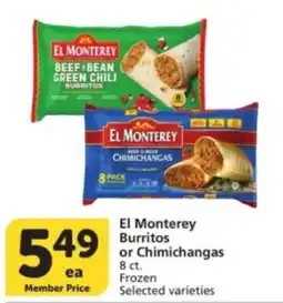 Albertsons El Monterey burritos or chimichangas offer