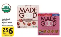 Albertsons MadeGood Organic Granola Minis offer