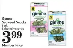 Pavilions Gimme Seaweed Snacks offer