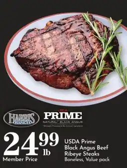 Pavilions Harris Ranch USDA Prime Black Angus Beef Ribeye Steaks offer