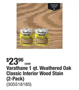 The Home Depot Varathane 1 qt. Weathered Oak Classic Interior Wood Stain (2-Pack) offer