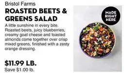 Bristol Farms BRISTOL FARMS ROASTED BEETS & GREENS SALAD offer