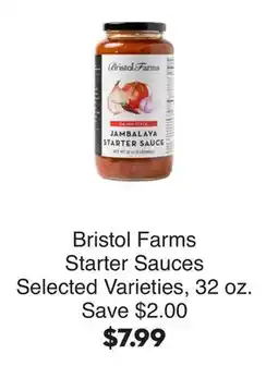 Bristol Farms Bristol Farms Starter Sauces offer