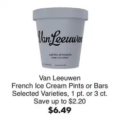 Bristol Farms Van Leeuwen French Ice Cream Pints or Bars offer