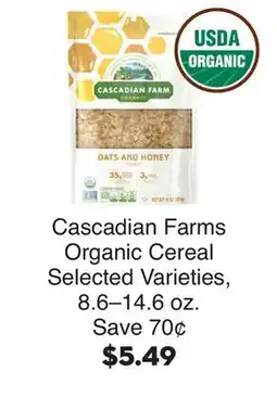 Bristol Farms Cascadian Farms Organic Cereal offer