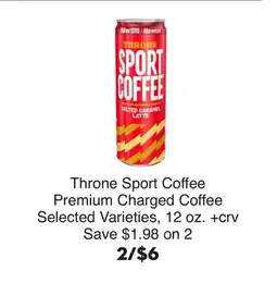 Bristol Farms Throne Sport Coffee offer