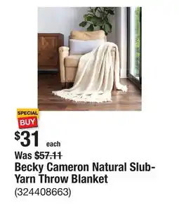 The Home Depot Becky Cameron Natural Slub-Yarn Throw Blanket offer