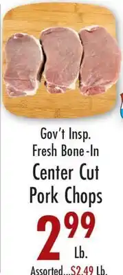 Garden Fresh Market Gov't Insp. Fresh Bone-In Center Cut Pork Chops offer