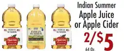 Garden Fresh Market Indian Summer Apple Juice or Apple Cider offer