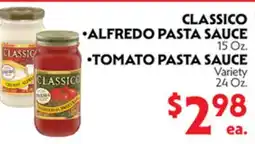 La Chiquita Food Market CLASSICO ALFREDO PASTA SAUCE 15 Oz. TOMATO PASTA SAUCE offer