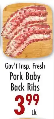 Garden Fresh Market Gov't Insp. Fresh Pork Baby Back Ribs offer