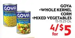 La Chiquita Food Market GOYA WHOLE KERNEL CORN · MIXED VEGETABLES offer