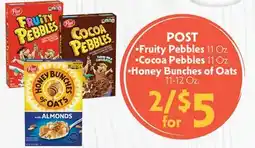 La Chiquita Food Market • Fruity Pebbles 11 Oz. • Cocoa Pebbles 11 Oz. • Honey Bunches of Oats 11-12 Oz offer
