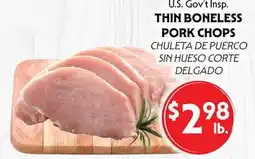 La Chiquita Food Market U.S. Gov't Insp. THIN BONELESS PORK CHOPS offer