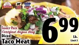 Butera Family Pack Certified Angus Beef Diced Taco Meat offer