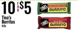 Jons International Tina's Burritos offer