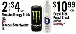 Jons International Monster Energy Drink or Glaceau Smartwater offer